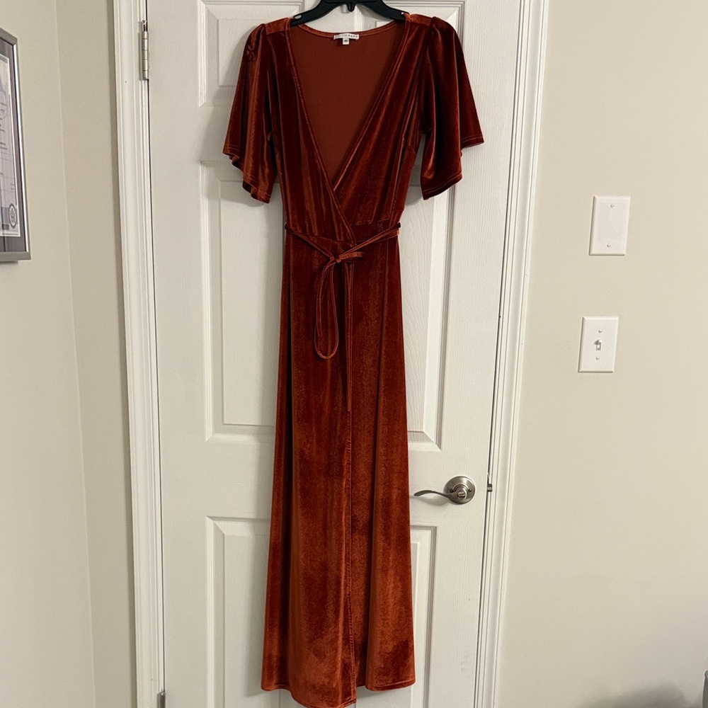 Baltic Born Rust Velvet Maxi Dress - Picture 3 of 7